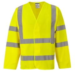 Gilet haute visibilité 2 bandes et baudrier manches longues classe 3 Jaune – Portwest C473