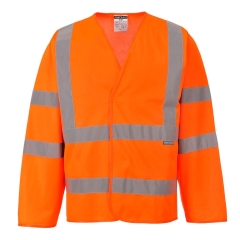 Gilet haute visibilité 2 bandes et baudrier manches longues classe 3 Orange – Portwest C473