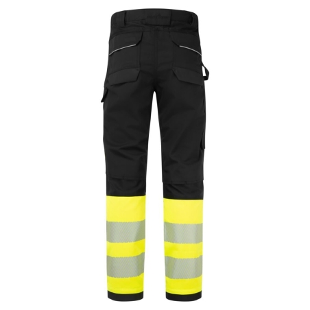 Pantalon de travail Modaflame haute visibilité multirisque classe 1 Jaune/noir – Portwest FR450