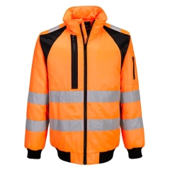 Bombers haute visibilité 2 en 1 avec doublure polaire amovible Orange/noir – Portwest CD898