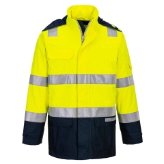 Veste de pluie ignifugée haute visibilité arc électrique Jaune/marine – Portwest FR605