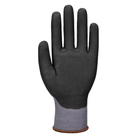 Gant ESD enduit micro-mousse nitrile antistatique Gris/noir – Portwest A356, lot de 12 paires