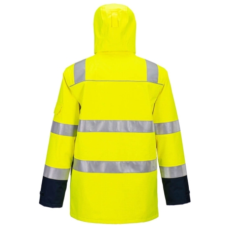 Veste de pluie ignifugée haute visibilité arc électrique Jaune/marine – Portwest FR605