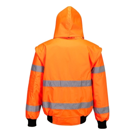 Blouson bomber haute visibilité 3 en 1 avec capuche amovible Orange – Portwest C467