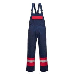Cotte à bretelles bicolore ignifugée antistatique arc électrique Marine – Portwest FR57