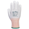 Gant paume enduite PU antistatique ESD anti-coupures niveau B Gris/blanc – Portwest A697, paquet de 12 paires