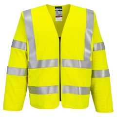 Gilet zippé manches longues haute visibilité ignifugé antistatique Jaune – Portwest FR616