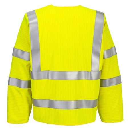 Gilet zippé manches longues haute visibilité ignifugé antistatique Jaune – Portwest FR616