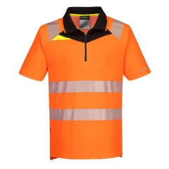 Polo haute visibilité manches courtes classe 2 bandes réfléchissantes Orange/noir – Portwest DX412