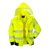 Blouson bomber haute visibilité 3 en 1 avec capuche amovible Jaune – Portwest C467