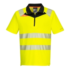 Polo haute visibilité manches courtes classe 2 bandes réfléchissantes Jaune/noir – Portwest DX412