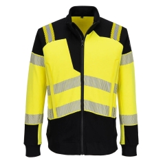 Sweat-shirt zippé ignifugé haute visibilité multirisque Jaune/noir – Portwest FR717