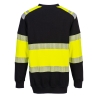 Sweat-shirt ignifugé antistatique haute visibilité classe 1 Jaune/noir – Portwest FR716
