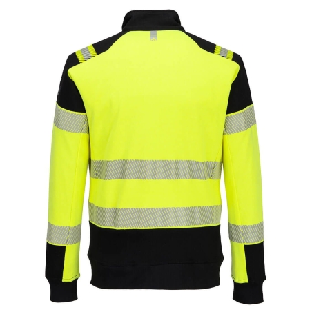 Sweat-shirt zippé ignifugé haute visibilité multirisque Jaune/noir – Portwest FR717