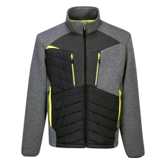 Veste baffle hybride isolation matelassée manches tricotées Gris métal – Portwest DX471