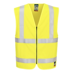 Gilet zippé haute visibilité ignifugé antistatique classe 2 Jaune – Portwest FR615