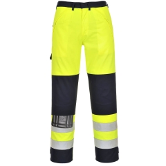 Pantalon haute visibilité multirisques ignifugé antistatique arc électrique Jaune/marine – Portwest FR62