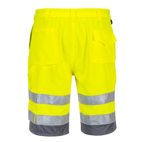 Bermuda de travail haute visibilité poly-coton Jaune/gris – Portwest E043
