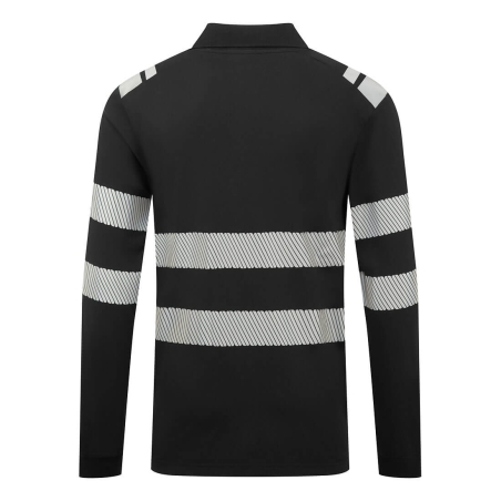 Polo manches longues ignifugé antistatique protection arc électrique Noir – Portwest FR733