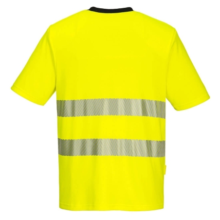 T-shirt haute visibilité manches courtes classe 2 Jaune/noir – Portwest DX413