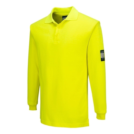 Polo manches longues ignifugé antistatique arc électrique Jaune – Portwest FR805