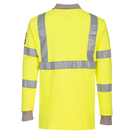 Polo manches longues ignifugé antistatique haute visibilité classe 3 Jaune – Portwest FR77