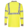 Polo manches longues ignifugé antistatique haute visibilité classe 3 Jaune – Portwest FR77