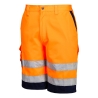 Bermuda de travail haute visibilité poly-coton Orange/marine – Portwest E043