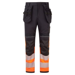 Pantalon holster stretch ignifugé haute visibilité classe 1 Orange/noir – Portwest FR452