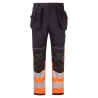 Pantalon holster stretch ignifugé haute visibilité classe 1 Orange/noir – Portwest FR452