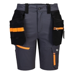 Bermuda de travail holster léger avec poches amovibles Gris métal – Portwest EV444