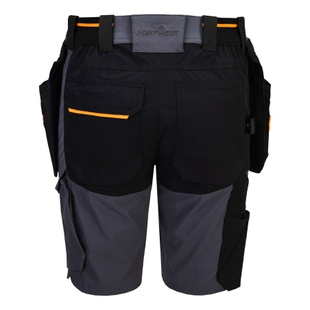 Bermuda de travail holster léger avec poches amovibles Gris métal – Portwest EV444