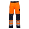 Pantalon multirisque ignifugé arc électrique haute visibilité Orange/marine – Portwest MV36