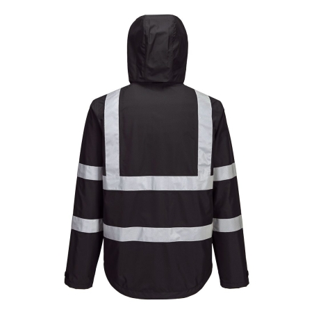Veste de pluie légère pliable à capuche amovible Noir – Portwest F442