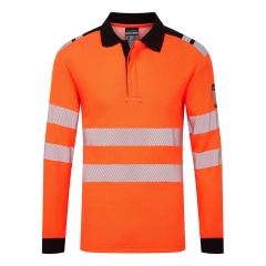 Polo manches longues haute visibilité Modaflame ignifugé Orange/noir – Portwest FR734