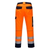 Pantalon multirisque ignifugé arc électrique haute visibilité Orange/marine – Portwest MV36