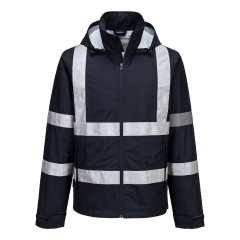 Veste de pluie légère pliable à capuche amovible Marine foncé – Portwest F442