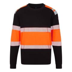 Sweatshirt haute visibilité ignifugé antistatique arc électrique classe 1 Orange/noir – Portwest FR737