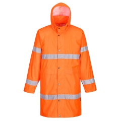 Manteau de pluie haute visibilité 100 cm classe 3 Orange – Portwest H442
