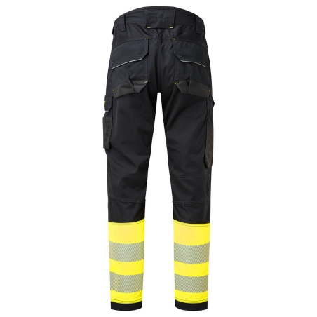 Pantalon FR haute visibilité stretch multipoches classe 1 Jaune/noir – Portwest FR416