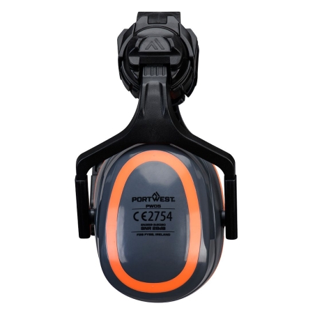 Coquilles antibruit HV Extreme fixation haute sans métal pour casque Gris/orange – Portwest PW05
