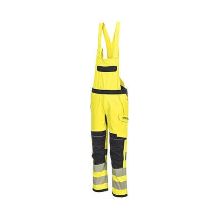 Cotte à bretelles haute visibilité ignifugée Modaflame PW3 Jaune/noir – Portwest FR420