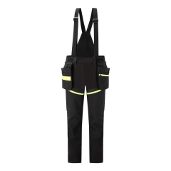 Pantalon de pluie imperméable stretch avec bavette amovible Noir – Portwest EV443