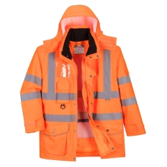 Parka haute visibilité 7-en-1 imperméable classe 3 Orange – Portwest RT27