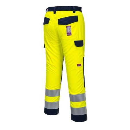 Pantalon haute visibilité multirisque ignifugé antistatique arc électrique Jaune/marine – Portwest MV46