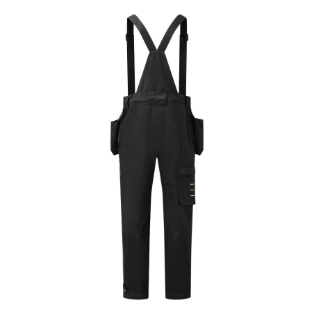 Pantalon de pluie imperméable stretch avec bavette amovible Noir – Portwest EV443