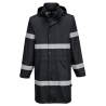 Veste de pluie longue imperméable à capuche intégrée Noir – Portwest F437
