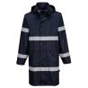 Veste de pluie longue imperméable à capuche intégrée Marine – Portwest F437