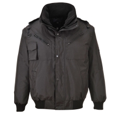 Blouson bomber 4 en 1 imperméable doublure amovible Noir – Portwest F465