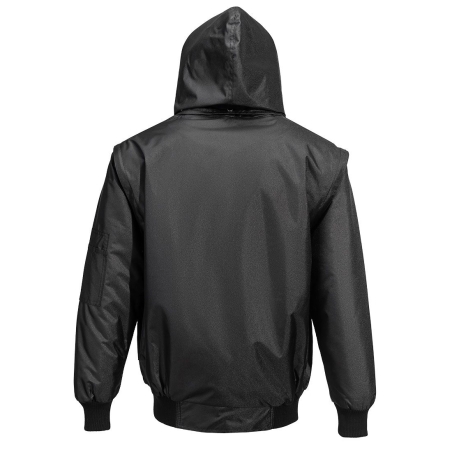 Blouson bomber 4 en 1 imperméable doublure amovible Noir – Portwest F465
